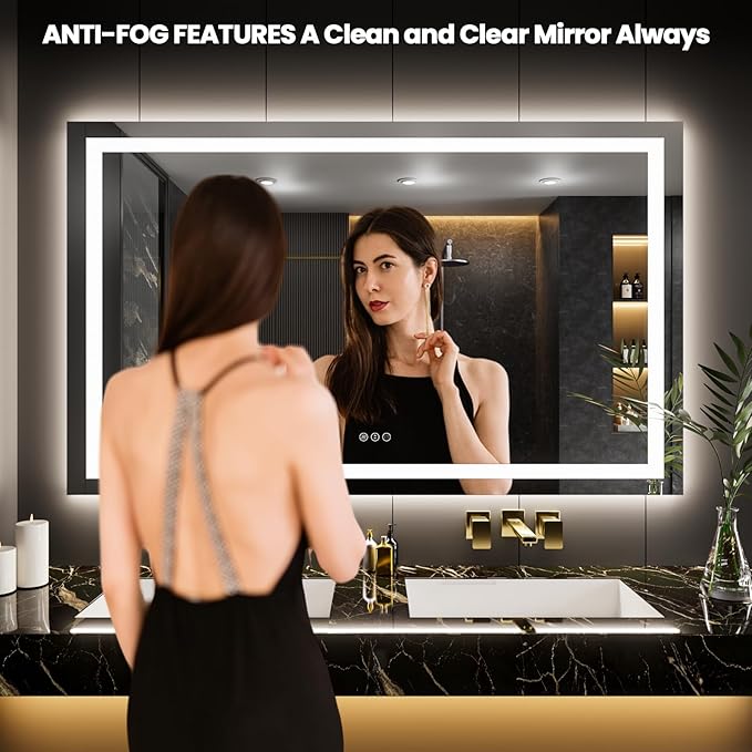 LOAAO 60"x32" LED Bathroom Mirror - Image 2