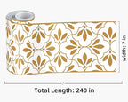 FLFK Wallpaper Border Gold and White Patterns Peel and Stick Wall Border Self - Image 2
