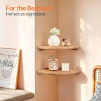 Gieanoo Corner Floating Shelf 10inch Solid Oak Wood Floating Corner Shelf - Image 8