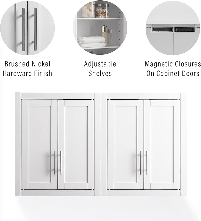 Crosley Furniture Savannah 2-Piece Wall Storage Cabinet, Cabinets - Image 6