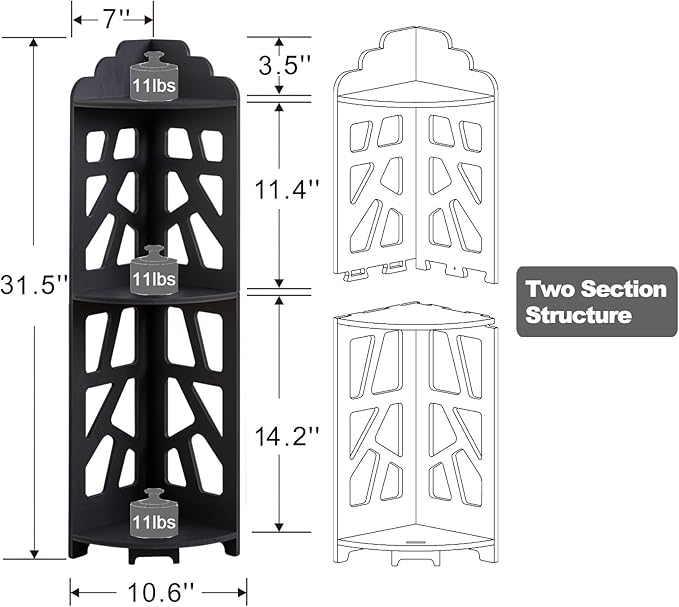 J JINXIAMU Corner Shelves, Corner Shelf Stand Waterproof Great - Image 2