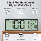 14.5'' Large Digital Wall Clock Battery Operated - Image 7