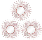 3 Pack Metal Mirrors for Wall Sunburst Wall Mirrors Home Décor Decorative by Uaussi