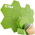 22 Pack Self-adhesive Acoustic Panels 12" X 10" X 0.4" by Dailycooper