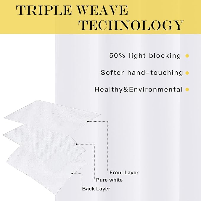 NICETOWN White Room Darkening Bedroom Curtain 84 inches Length - Image 2