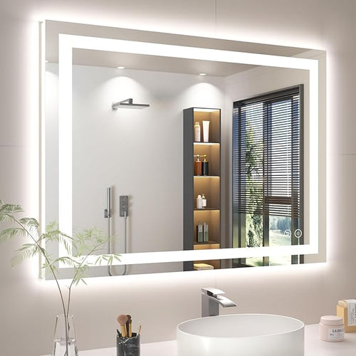 40X30 LED Bathroom Mirror with Lights, Backlit + Front Lit, Lighted Bathroom by Rpoesx