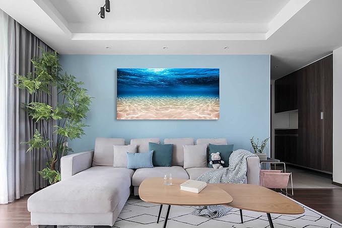 S00775 Print Artwork Blue Ocean Sea Wall Art Canvas Prints Picture Seaview - Image 3