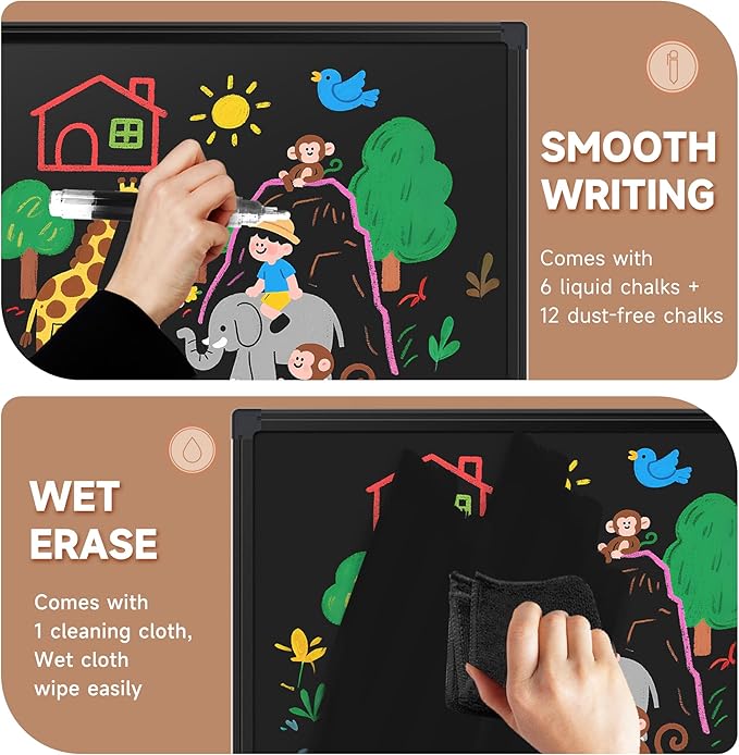 SELEAD Magnetic Chalkboard 72 x 48 Inches - Image 7