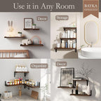 BAYKA Floating Shelves for Wall, Book Shelf for Bedroom, Wall Decor Shelves for - Image 3