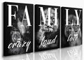 GUBIYU Black Gray Animal Wall Art Set of 3 Lion Prints by GUBIYU