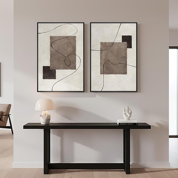 Framed Neutral Abstract Wall Art - Image 8