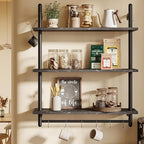 Bestier Floating Pipe Shelving, 31.5" Floating Kitchen Shelves Wall Mounted by Bestier