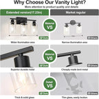 MOKATNG 3-Light Bathroom Light Fixtures, Vanity Light - Image 3