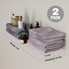 HAUSHOF Closet Shelves Wall Mounted 2-Pack, 4ft x 16in White Metal Wire Shelving - Image 3