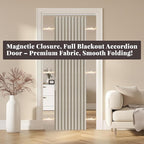 AJAZZ 100% Blackout Magnetic Door Curtain Accordion Doors Interior Folding - Image 7