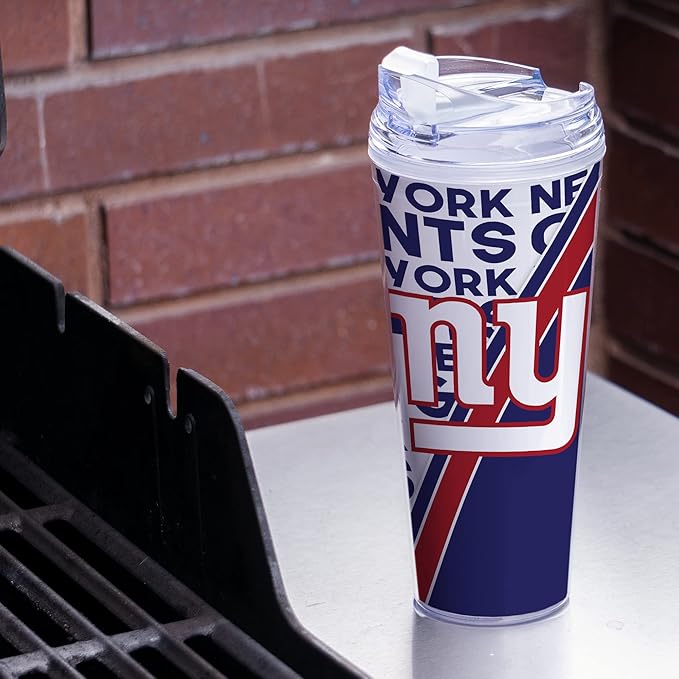 NFL Football 24oz Acrylic Tumbler with Hinged Lid, Officially Licensed Double Wall Tumbler for NFL Fans