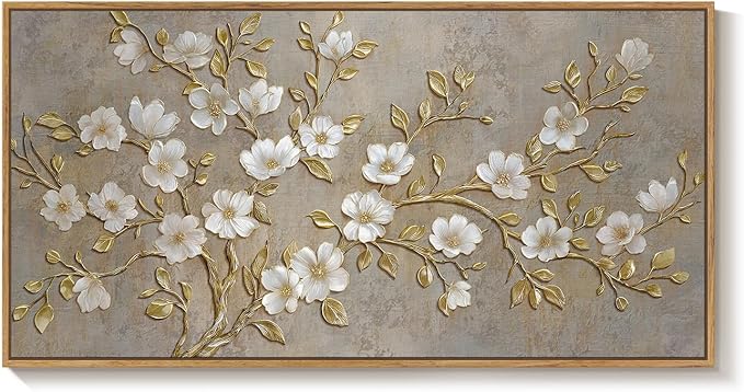 Large Framed Neutral Botanical Wall Art - Image 9