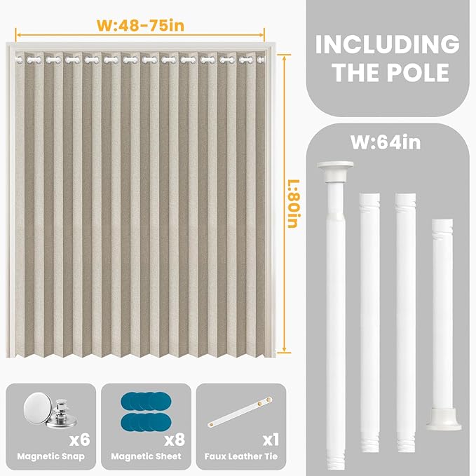AJAZZ Blackout Accordion Door Curtains - Image 2