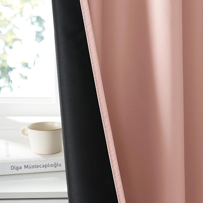 RYB HOME Bedroom Blackout Curtains 72 inches Long, 100% Blackout Thermal - Image 3