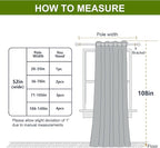 NICETOWN Grey Blackout 108 inch Curtains - Image 2