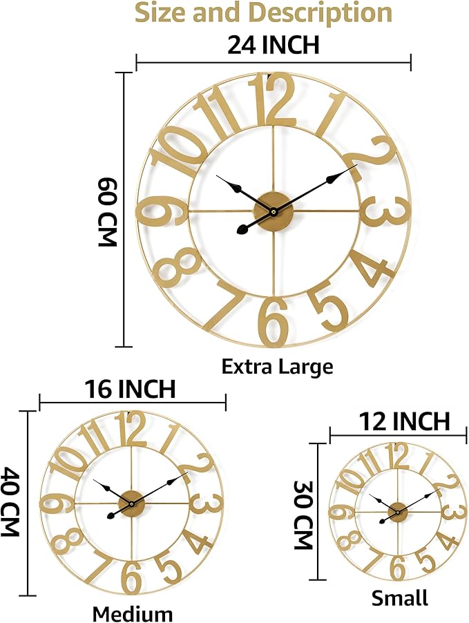 Sorbus Large Wall Clock for Living Room Decor - Image 8