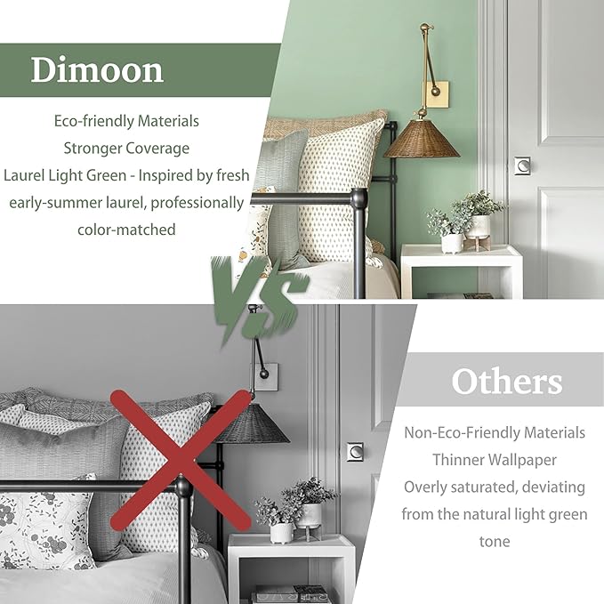Dimoon 17.3''x78.7''Peel and Stick Wallpaper Light Green Contact Paper - Image 9