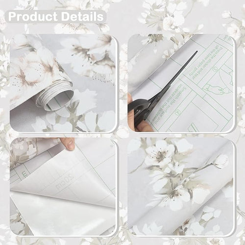 17.3" x 393.7" Floral Peel and Stick Wallpaper Self Adhesive Wallpaper - Image 2