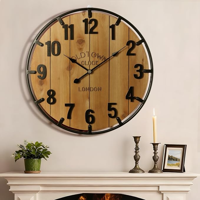 Vantic Farmhouse 30 Inch Extra Large Decorative Wall Clock by Vantic