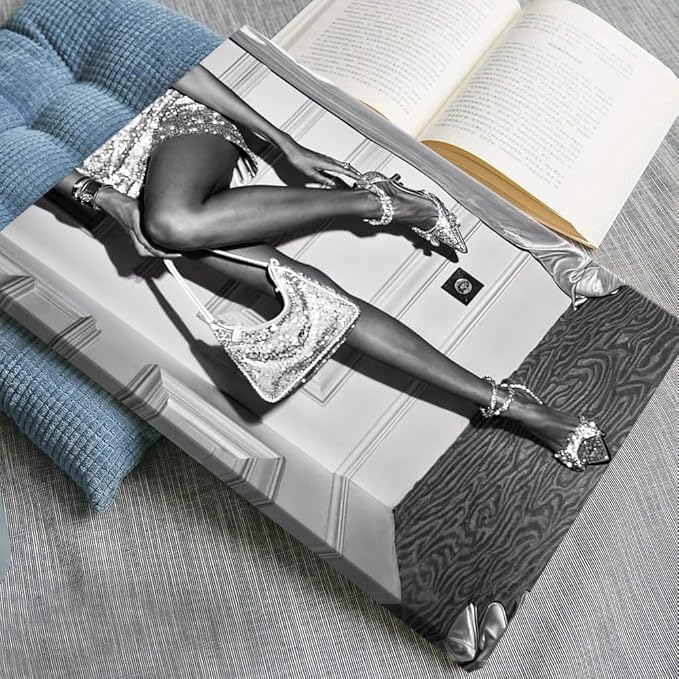 High Fashion Poster Trendy Black and White Wall Art Retro Girl Room Decor - Image 2