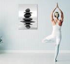 Zen Canvas Wall Art Black Stacked Stone Poster Print - Image 6