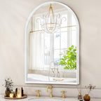 Arched Wall Mirror Bathroom Mirror Brushed Metal Vanity Wall Mounted Mirrors by HLFMVWE