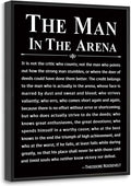 Howwii Office Wall Art Inspirational Decor The Man in the Arena Framed by Howwii