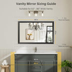 Briivue 48x30 Inch Black Bathroom Mirror - Image 2