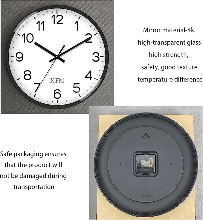 XFM Wall Clock 8 Inch Modern Small Wall Clocks Battery Operated Silent - Image 8