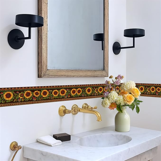 Sunflower Wallpaper Border 196x4 Inch Peel and Stick Wall Border Removable - Image 5