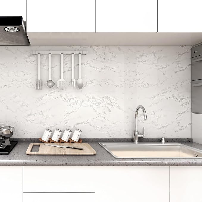 practicalWs Peel and Stick Marble Wallpaper 15.7'' x 236.2'' Marble Contact - Image 3