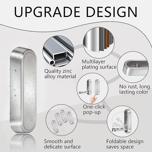 4PCS Foldable Wall Hooks, Heavy Duty Zinc Alloy Folding Wall Hooks, Folding - Image 2