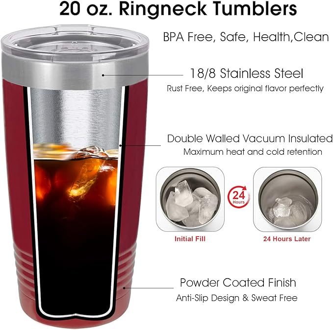 20 oz Personalized Coffee Tumbler for Women, Custom Coffee Travel Mug, Christmas Gift, Mother’s Day Gift, Small Tumbler with Lid, Keep Drinks Cold and Hot, Engraved Name by iProductsUS (Red)