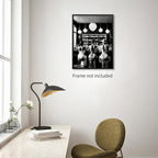 FuSatisYilife Vintage Black and White Canvas Wall Art Trendy Women Drink - Image 4