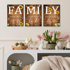 GUBIYU Farmhouse Family Wall Art Set of 3, Rustic Family Wall Decor - Image 2
