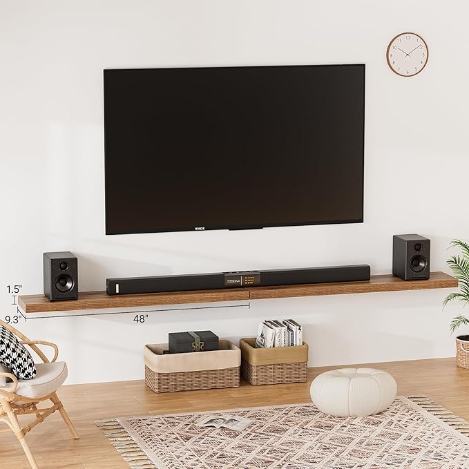 Heimlove Floating Shelves for Wall 48 Inches Long, 9.3" Deep Walnut Floating - Image 2
