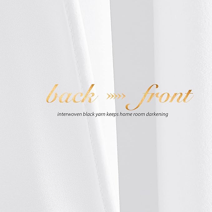 NICETOWN White Velvet Curtains 63 inches - Image 4