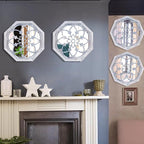 ZOLAPI 2 PCS Octagon Wall-Mounted Mirrors, Vintage Farmhouse Mirror - Image 5