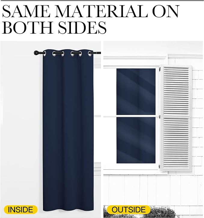 NICETOWN Navy Blackout Curtains 78" Long - Image 6