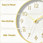 Mosewa Wall Clock 8 Inch, Battery Operated Silent Non-Ticking Modern Analog - Image 6