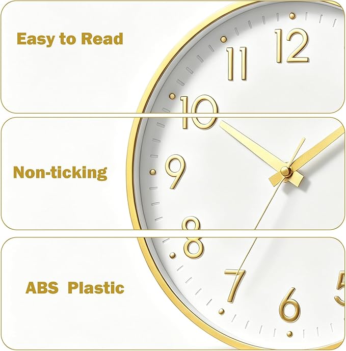 Mosewa Wall Clock 8 Inch, Battery Operated Silent Non-Ticking Modern Analog - Image 6