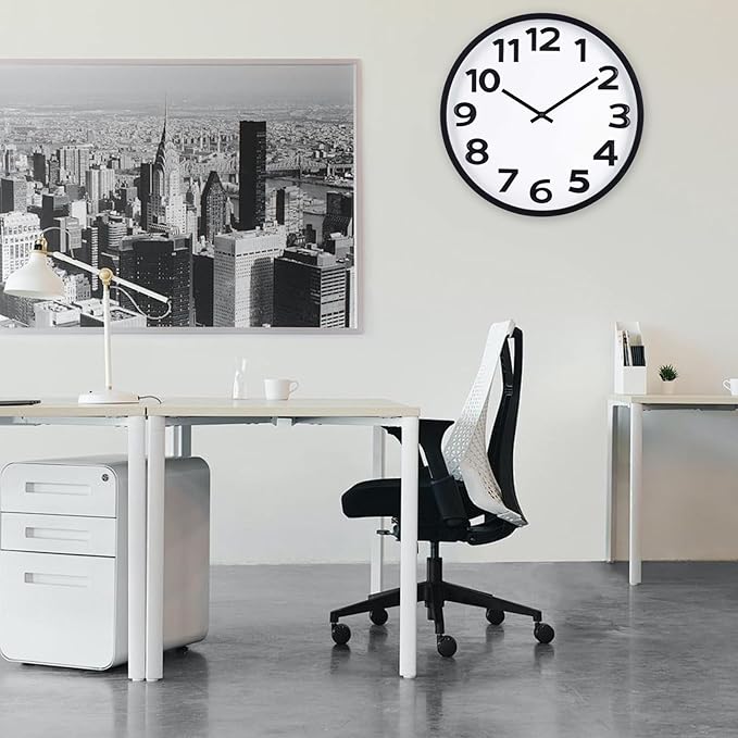Large Wall Clock 16 Inch Silent Non-Ticking Modern Big Number Wall Clocks - Image 3
