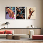 YFvrPt Black Woman Wall Art Set of 3, Trendy African American Women Wall Decor - Image 2