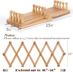 SCUNDA Wall Rack with 16 Hooks, Wooden Wall Expandable Coat Rack - Image 8
