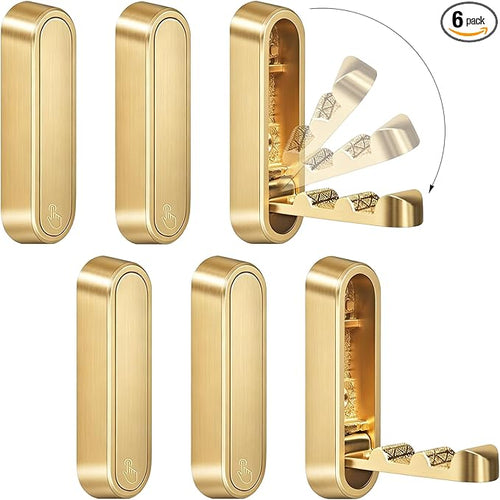 6PCS Foldable Wall Hooks, Zinc Alloy Flip Down Hooks, Retractable Wall Hooks by XSGTZMJ